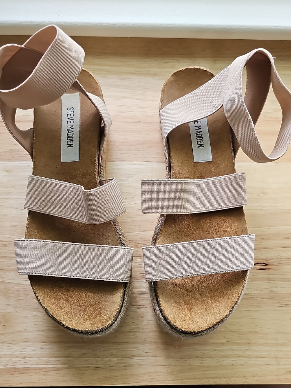 Steve Madden Blush Elastic Strap Espadrille Sandals
